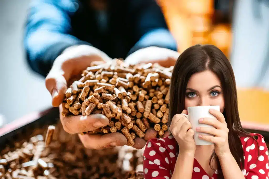 Des granulés de chauffage au marc de café,